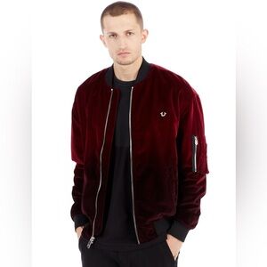 True Religion Deep Red Bomber Jacket